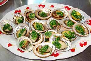 bào ngư nướng mỡ hành