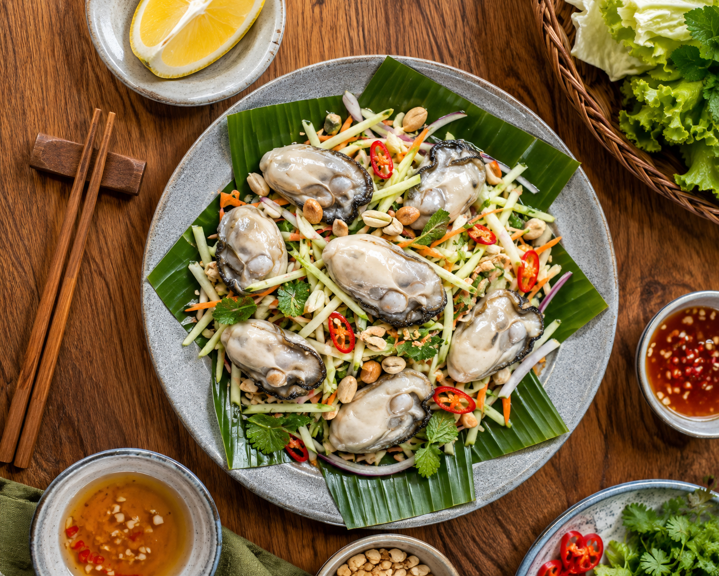 Gỏi Hàu Tái Chua Cay